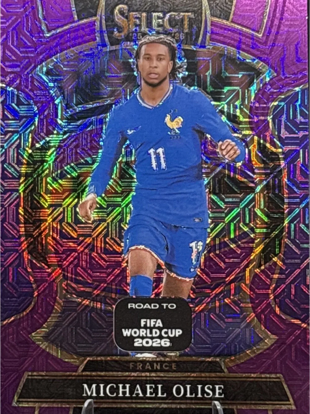 Panini France Michael Olise Purple Shimmer Prizm Soccer Trading Card